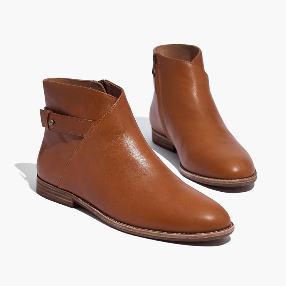 NWT Madewell Kelci flat boot English saddle 7.5